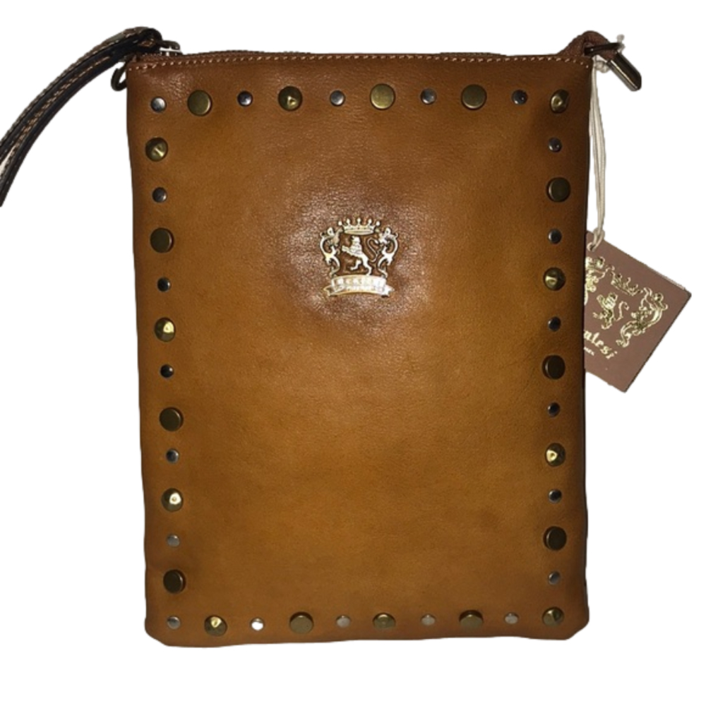 NWT Pratesi Saddle Brown Italian Leather Crossbody